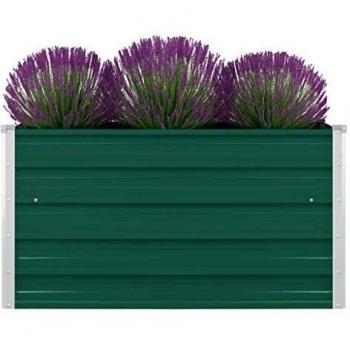 Jardinera elevada de acero galvanizado 100x100x45 cm Color Gris, Marrón, Antracita y Verde vidaXL