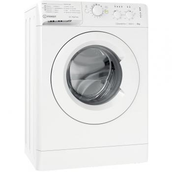 Lavadora Indesit MTWSC 61294 W PL, carga frontal, capacidad de 6 kg, velocidad de centrifugado de 1200 rpm, clase energética A+++, programas de lavado variados, función de inicio diferido y