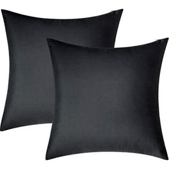 Bedsure Funda Almohada de Microfibra Gris Oscuro 65x65