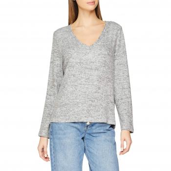 PIECES Pcamia V-Neck Blouse Noos, suéter para Mujer, Gris