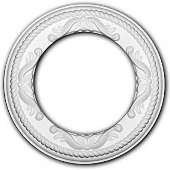 Rosón Decorativo de Techo Profhome 156052 Estilo Rococó-Barroco Blanco Ø 31 cm