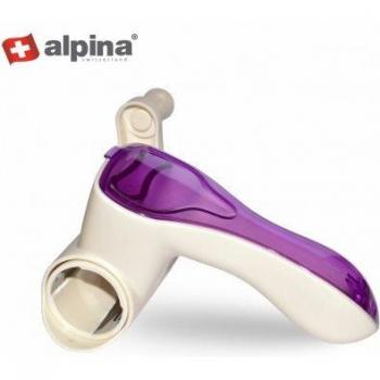ALPINA Rallador manual con 3 cuchillas diferentes de acero inoxidable Lila