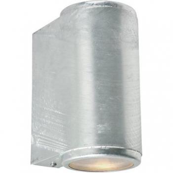 Aplique Jardín Mandal Galvanizado 18 Cm, Aplique de pared galvanizado, IP44, GU10, diseño exterior con dos luces hacia arriba y hacia abajo