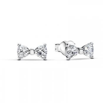 Pendientes Pandora de Plata con Lazo Brillante y Zirconitas - Modelo 293542C01