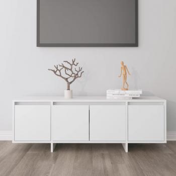 Mueble para TV de madera contrachapada blanco 120x30x40,5 cm