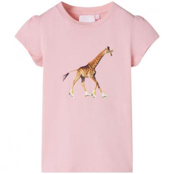 Camiseta infantil rosa claro 128