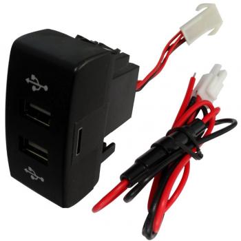 AERZETIX - Enchufe modulo - Doble USB 5V - Cargador para salpicadero - Compatible con Iveco Stralis Hi-Way Eurocargo - C16996