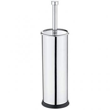 Wenko Exclusiv Escobillero WC, Acero Inoxidable, Plata Brillante, 10x10x40 cm