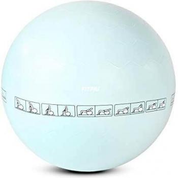 FITFIU Fitness FITBALL-PAT - Fitball 65cm Azul ejercicio Fitness pelota Yoga Pilates antideslizante Gimnasia para Equilibrio, Flexibilidad, Fuerza y Resistencia