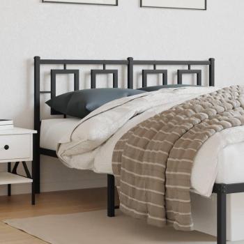Cabecero de metal negro 135 cm Vidaxl Negro - Cabecero de cama, color negro, material metálico, dimensiones 135 cm de ancho