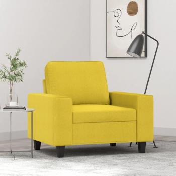 Sillón de tela 60 cm amarillo claro Vidaxl
