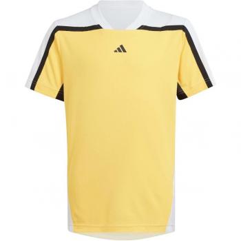 adidas Pro Camiseta De Manga Corta Chicos - Amarillo, Blanco, Camiseta de tenis de niños B PRO adidas