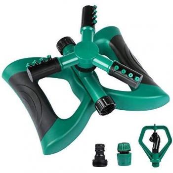 Aiglam Aspersor de Césped, Aspersor de jardín, Aspersor automático de Agua Giratorio de 360 Grados Aspersor de Agua de 3 Brazos Gardena para Equipos de Riego Cesped