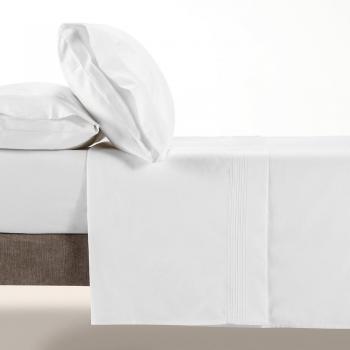 Juego de sábanas de algodón satén Manterol 600 hilos blanco para cama de 200 cm