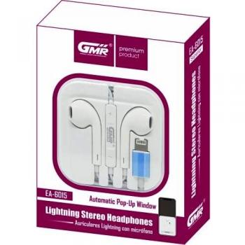 GMR EA-6015 Auriculares in-Ear con micrófono, Compatible con iPhone y Control de Volumen de Sonido estéreo HiFi con micrófono Integrado