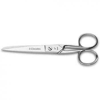 3 Claveles - Tijeras de Costura Multiusos, Sastrería y labores, Acero Carbono -