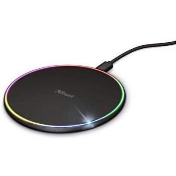 Trust Lumo10 Cargador inalámbrico rápido RGB para Smartphones - Negro