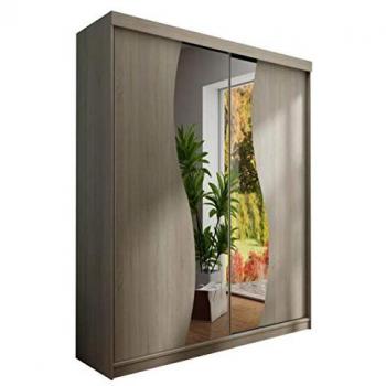 Armario Dover 110, Roble Sonoma, 200x150x62cm, Puertas Correderas, Iluminación LED, 5 Estantes