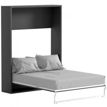 Cama Abatible 160 x 200 cm - Apertura Vertical Manual - Antracita y Natural - MALINA II