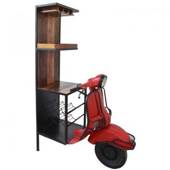 Mueble Bar Vespa Rojo Industrial Vintage 70x110x183cm