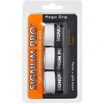 Signum Overgrip Magic Grip 3er - Mango de raqueta de tenis, color blanco, tamaño Standard
