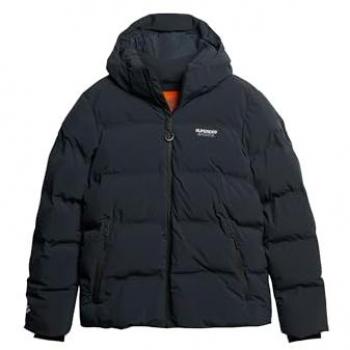 Chaqueta Puffer Boxy Azul Marino para Hombre, Sostenible y de Poliéster Reciclado