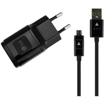 TPC© Cargador Original LG MSC-04ED 1,8 Amperios + Cable de Datos DC09WK-G, para LG G Pro,G2, G3, G3s, G4, G4c, G5, V10, Zero,Flex, Flex 2, Travel Charger, Negro, Bulk