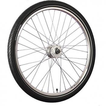 Rueda delantera de 28 pulgadas con dinamo Shimano y neumáticos montados