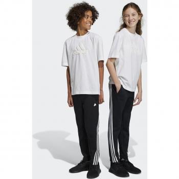 Pantalón Adidas Future Icons 3-Stripes para Niño - Negro, Corte Ajustado, Tobillero