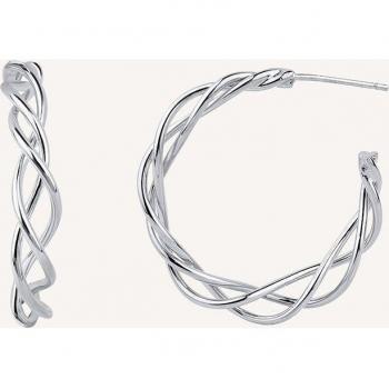 Vidal & Vidal Pendientes de Aro Trenzados Essentials Q3182A de Plata para Mujer 30x4mm