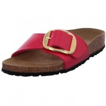Birkenstock Madrid Big Buckle Women's Sandals with Deep Footbed in Fuchsia Patent