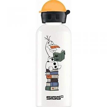 Botella de agua KBT Olaf II 0,6L - Cantimplora infantil de plástico, capacidad de 600 ml, diseño colorido con personaje de Olaf, tapa a rosca y asa para fácil transporte