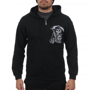 Zipped Hoodie (Unisex-L) (Black)