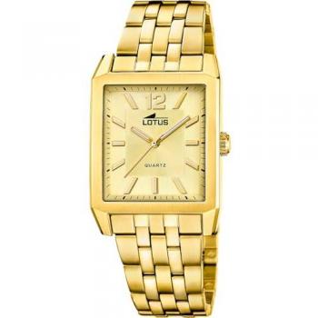 Reloj Lotus Hombre Square 18984/2 Acero Inoxidable Dorado Analógico