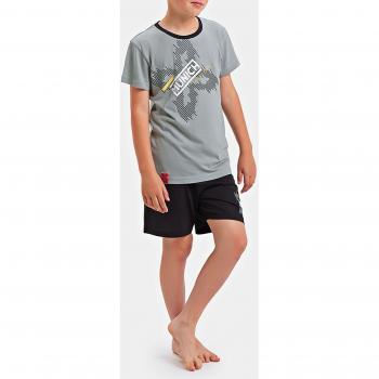 Pijama de manga corta verde-negro DH1350 para niño