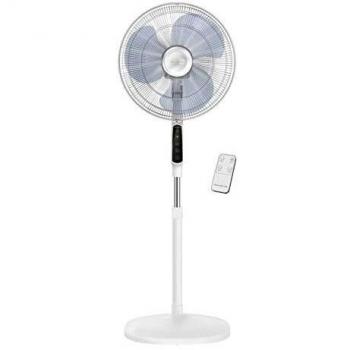 Rowenta Ventilador Essential + VU4440 Ventilador de pie de 3 velocidades altura regulable hasta 130 cm, posición nocturna silenciosa, oscilación y orientación automáticas, control remoto, Multicolor