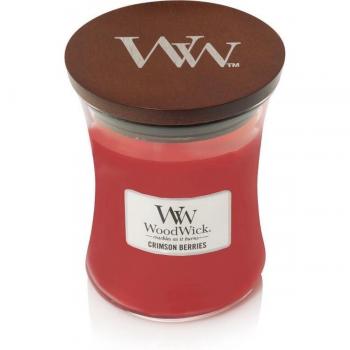 WoodWick Crimson Berries - Vela aromática mediana de 275 g con forma de hourglass, unisex