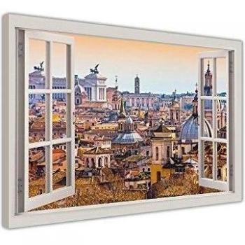 CANVAS IT UP Imitaciones de Romana Italiana de Techo Superior 3D para Ventanas con impresión de Lienzo de Efecto de Ventana, tamaño de la ilustración: 101 cm x 76 cm