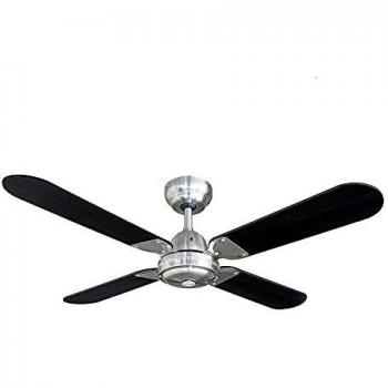 EDM 33813 Ventilador de Techo Modelo Balear 50W, Negro/Cromado, 102 cm