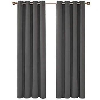 Deconovo Cortinas Salon Infantiles Habitacion con Ojales 117x214cm Gris Claro