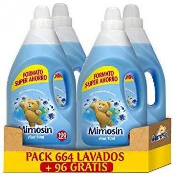 Mimosin Suavizante Concentrado Azul Vital 166+24 lavados - Pack de 4