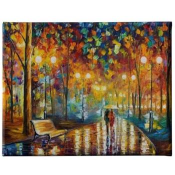 Impresión sobre Lienzo Multicolor Bajo la Lluvia 2, Poliéster y Madera, 70x3x45 cm