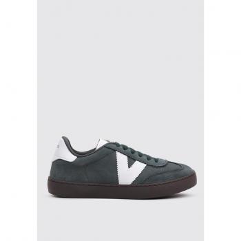 Zapatillas Unisex de Serraje Victoria Berlin con Piezas en Contraste y Cordones al Tono - Verde