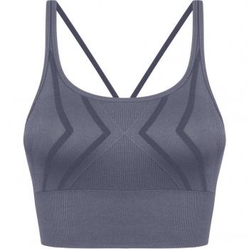 Top de mujer Kasama Born Living Yoga, color azul, diseñado para yoga y actividades físicas, con ajuste cómodo y transpirable