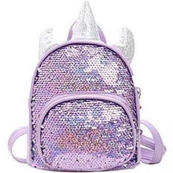 VALICLUD Mochila de Brillo Brillante de Unicornio Lentejuela Reversible Mochila Pequeña de Arco Iris Mágica Mochila Informal para Niña Niño