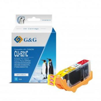 Cartucho de tinta genérico G&G Canon CLI521 Cyan - Reemplaza 2934B001