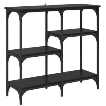 Mesa Consola Roble Negro 80 x 29 x 75 cm Madera de Ingeniería con Estante