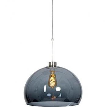 Lámpara Colgante Dome Brillante de Acero Cepillado y Transparente - 32 cm - E27