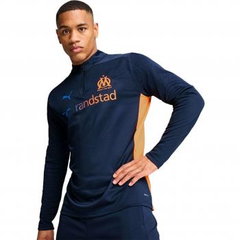 Sudadera de fútbol Puma OM Training 1/4 Zip Top Hombre - Sudadera de entrenamiento, diseño moderno, manga larga, cierre de 1/4 con cremallera, logo del equipo Olympique de Marsella, tejido transpirable y