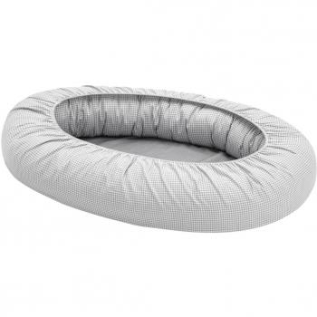 Protector de Colchón de Moisés en Vichy10 para Cuna Nido Bebé, 55x90x15 cm - Color Gris